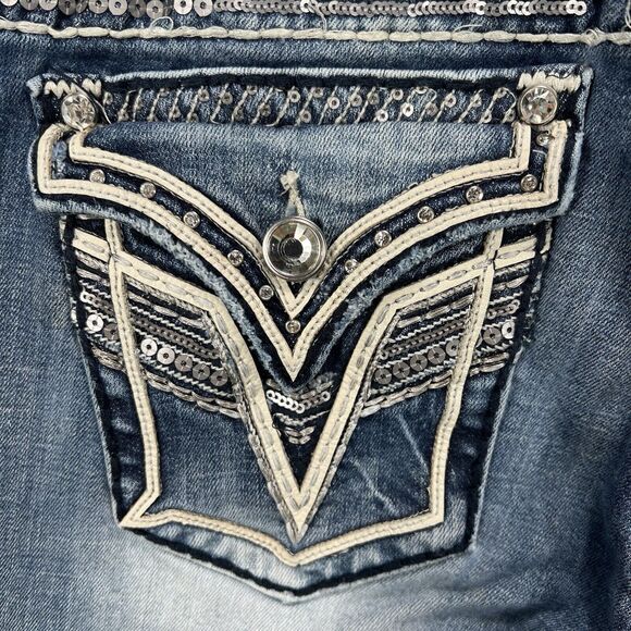 Vigoss Jeans Women’s 28x32 Blue New York Boot Cut Low Rise Embroidered - Picture 7 of 16